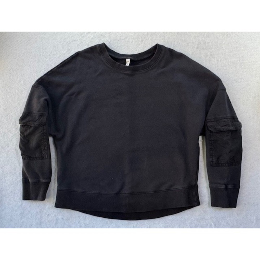 Fabletics Black Pearl Cargo Sleeve Sweatshirt Utility‎ Gorpcore Athletic MED